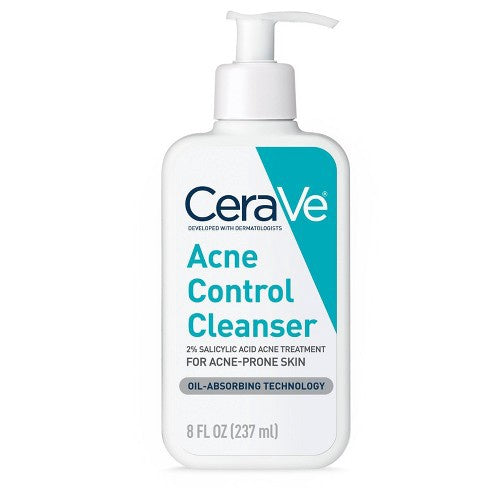 Cerave Acne Face Wash With 2% Salicylic Acid Cleanser With Purifying Clay For Oily Skin - 8 Fl Oz