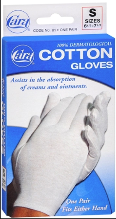 CARA Brand 100% Dermatological Cotton Gloves (Small) 100%皮膚病棉手套, 小號