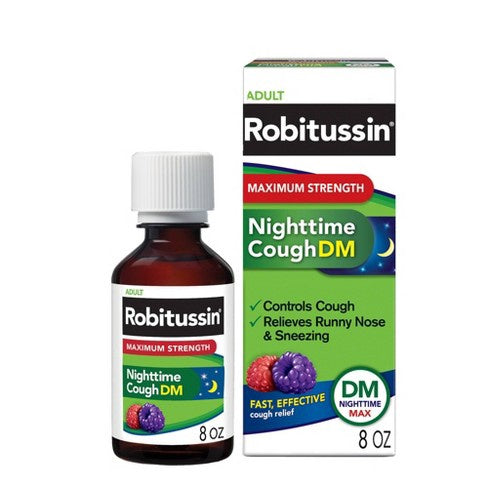 Robitussin Maximum Strength Nighttime Cough Dm Syrup - 8 Fl Oz