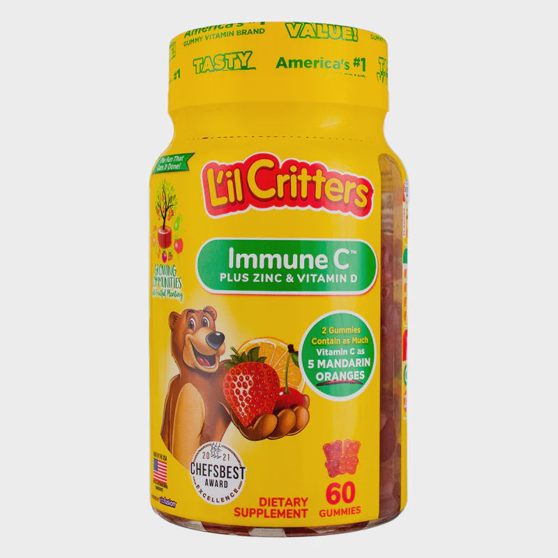 L'il Critters Immune C Gummy Bears, Plus Zinc & Echinacea, Assorted Fruit - 60 count