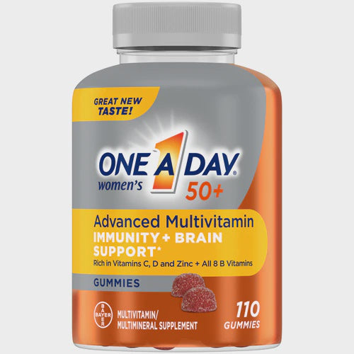 One-A-Day Women's 50+ Advanced Multivitamin with Brain Support Strawberry -- 110 Gummies