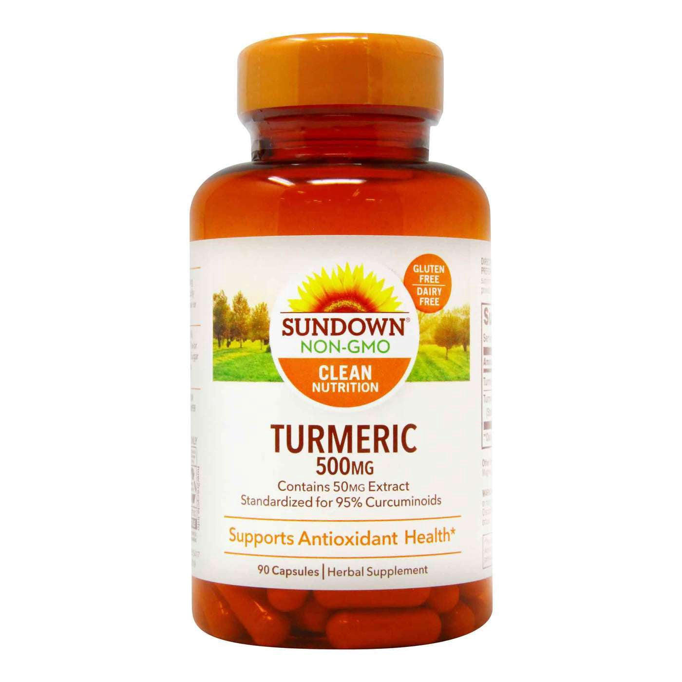 Sundown Naturals Turmeric Curcumin 500 mg, 90 Capsules