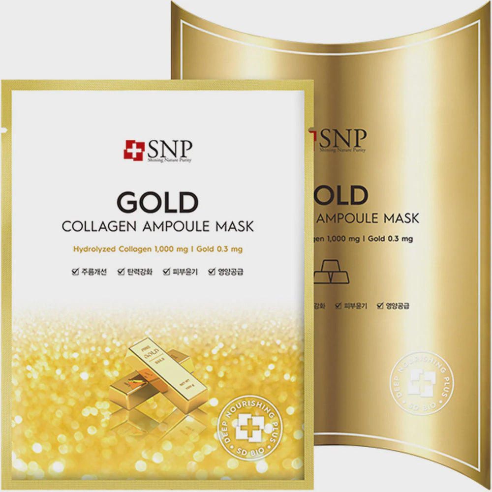 SNP 黄金胶原蛋白精华面膜 Gold Collagen Ampoule Mask Pack of 10 Sheets