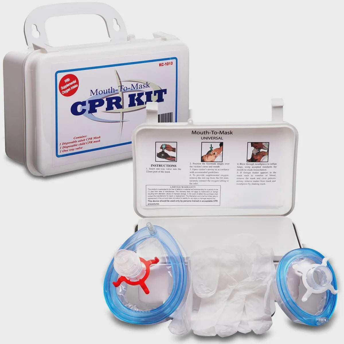 NOVAMEDIC First Aid CPR Mask Kit for Adult, Child and Infant, 8.3”x5”x”3.1”, Detachable Single Valve Pocket Resuscitator with Hard Case