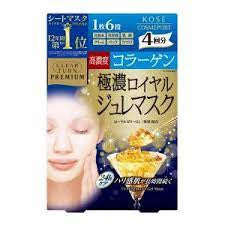 KOSE原蛋白精华啫喱果冻面膜弹润紧致透亮4片 Clear Turn Premium Royal Jelly & Collagen Gel Mask 4sheets