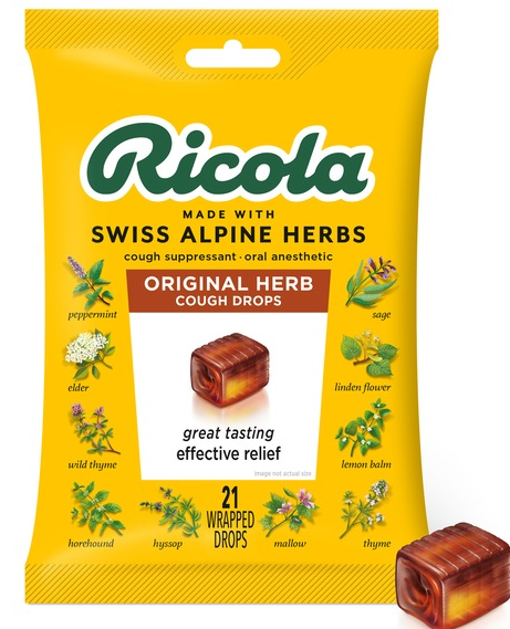 RICOLA ORIGINAL HERB 115 WRAPPED DROPS