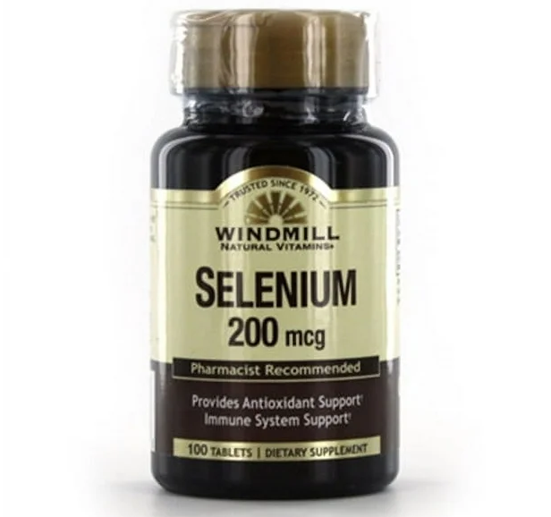 Windmill Natural Vitamins Selenium for Antioxidant and Immune system, 200 Mcg Tablets, 100 Ea