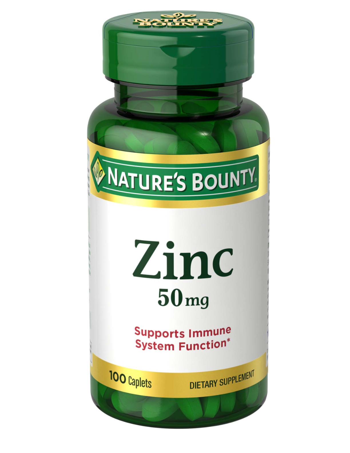 Nature's Bounty Zinc, Immune Health, 50 mg, Tablets - 100 tablets