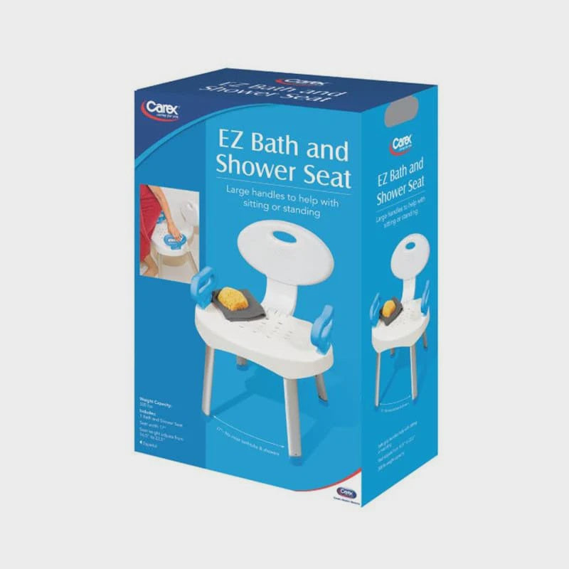 Carex Health Brands E-Z Bath Shower Seat With Back & Handles