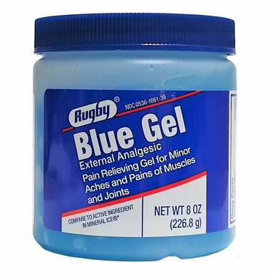 Rugby Ice Blue Gel External Analgesic Pain Relieving Gel, 8 Oz