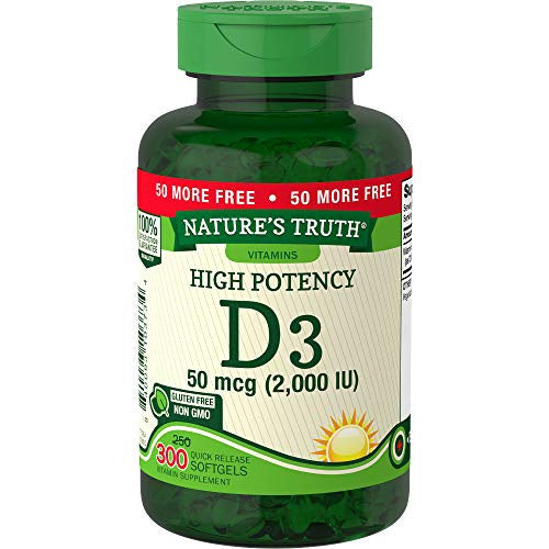 Nature's Truth Vitamin D3 2,000IU Quick Release Softgels 300ct