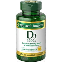 NATURE'S BOUNTY VITAMIN D3 25MCG 250 SOFTGELS