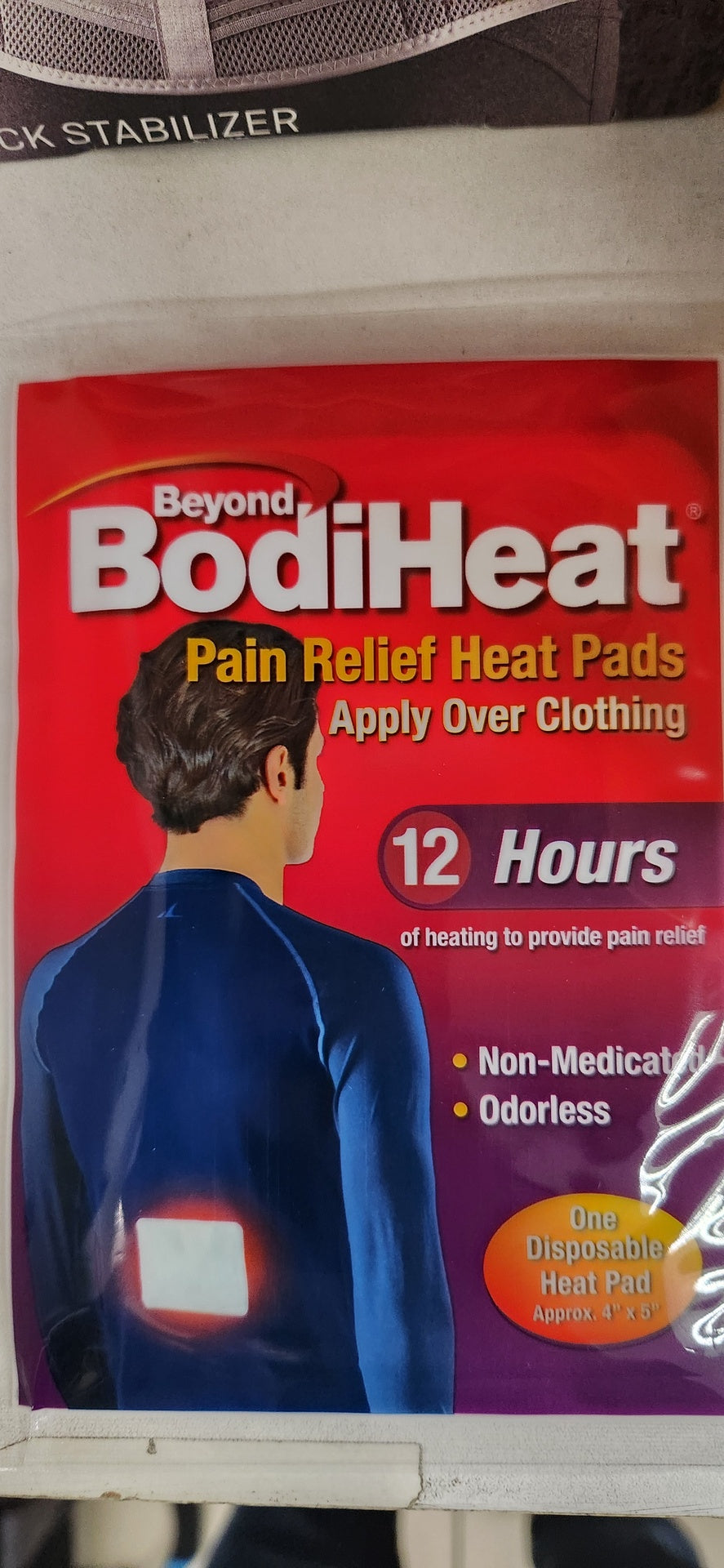 Beyond BodiHeat Pain Reliever Heat Pads Apply Over Clothing 12Hours One Disposable