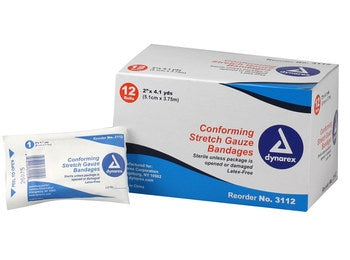 Dynarex Stretch Gauze Bandages - Sterile (2" 12/BX)
