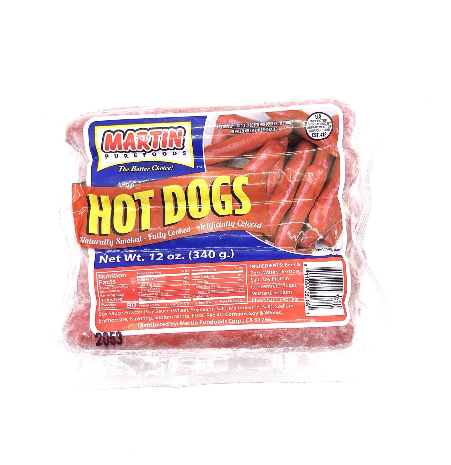 Martin Purefoods Hot Dogs with Cheese 12 oz 341 g