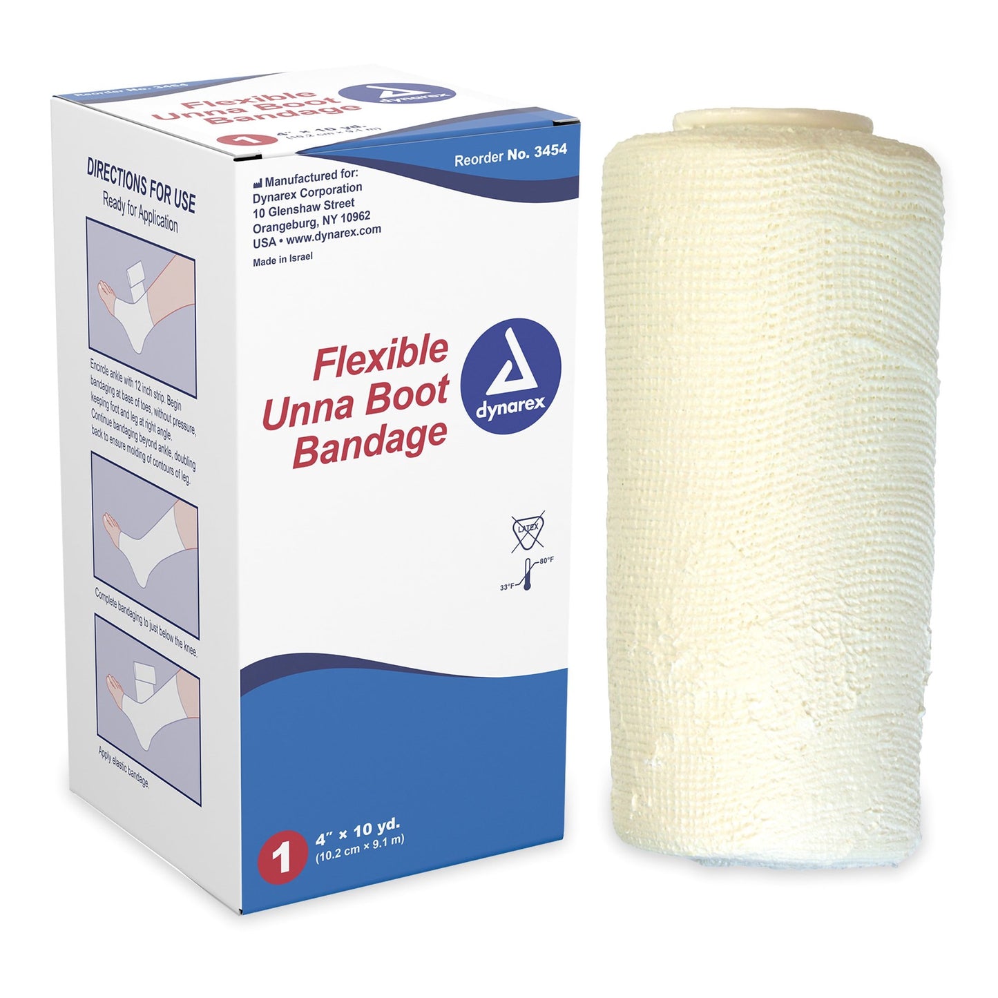 Dynarex Unna Boot Bandage, 4" x 10 Yards, Each