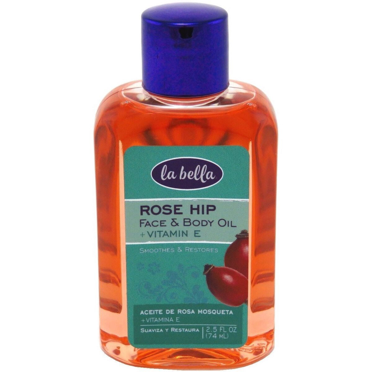 FACE & BODY OIL W/ROSEHIP+VITAMIN E 2.5 OZ