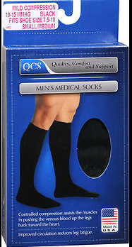 MILD COMPRESSION 10-15 MMHG BLACK FITS SHOE SIZE 7.5-10 SMALL/MEDIUM