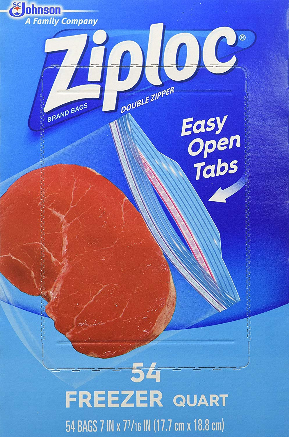 Ziploc 54 FREEZER QUART 54bags