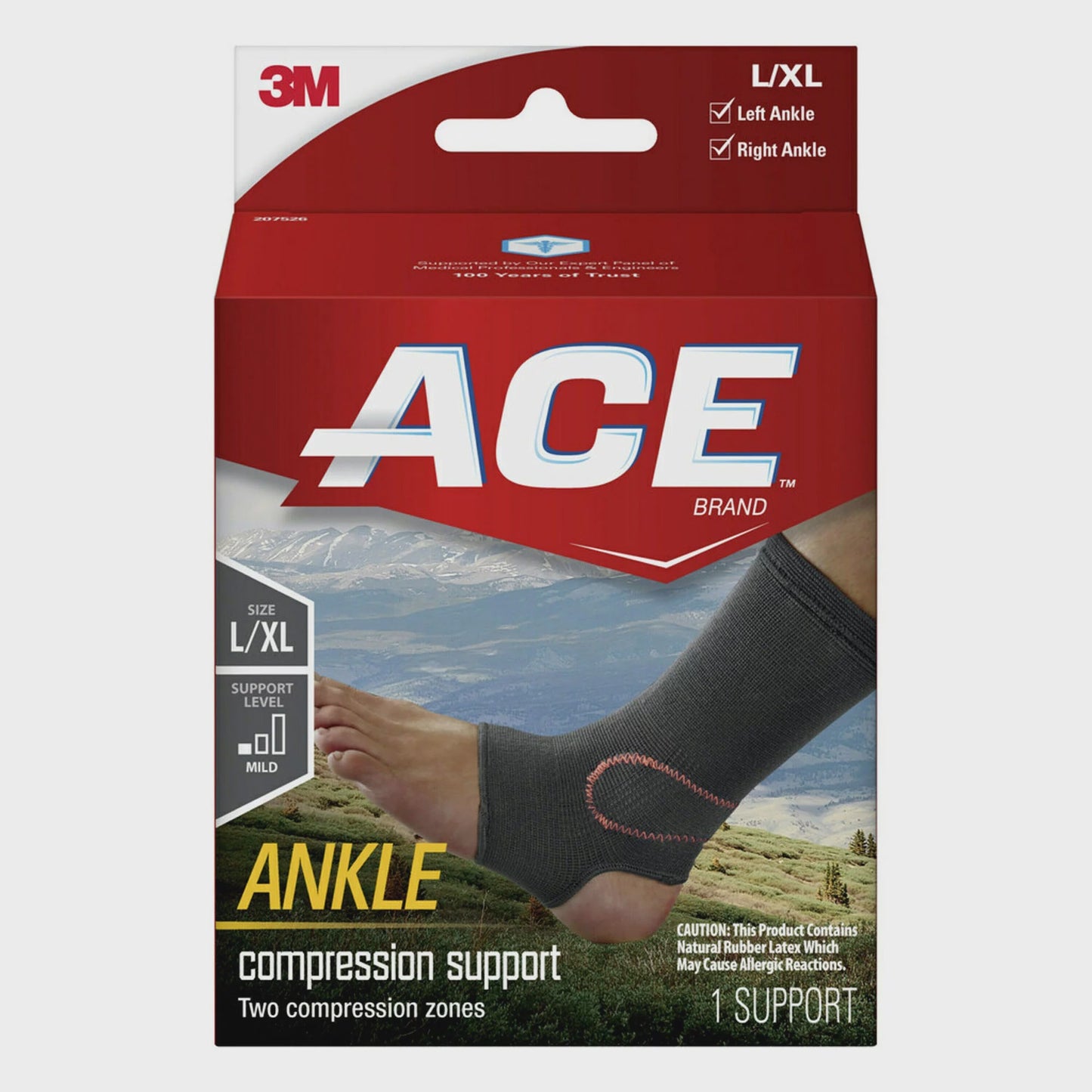 AC Brand Elasto-Preene™ Ankle Support, Large/X-Large, Black, 1/Pack
