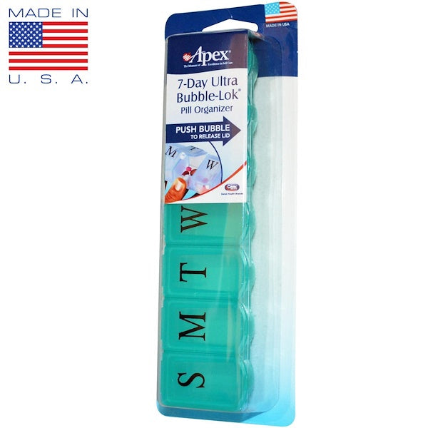 APEX PILL ORGANIZER ULTRA BUBBLE LOCK BOX 7 DAY