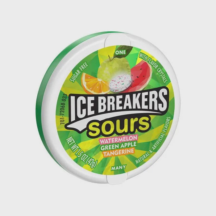 Ice Breakers Sugar Free Fruit Mint Sours, Original - 1.5 Oz,