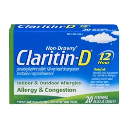 Claritin D 12 Hour Allergy & Congestion Extended Release 20 Tablets