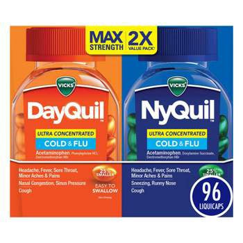 Vicks Nyquil Ultra Concentrated Cold & Flu Medicine Liquicaps - 48ct