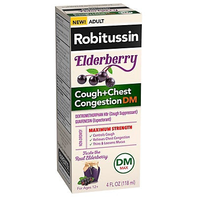 Robitussin Elderberry Cough+Chest Congestion DM Syrup 4 oz