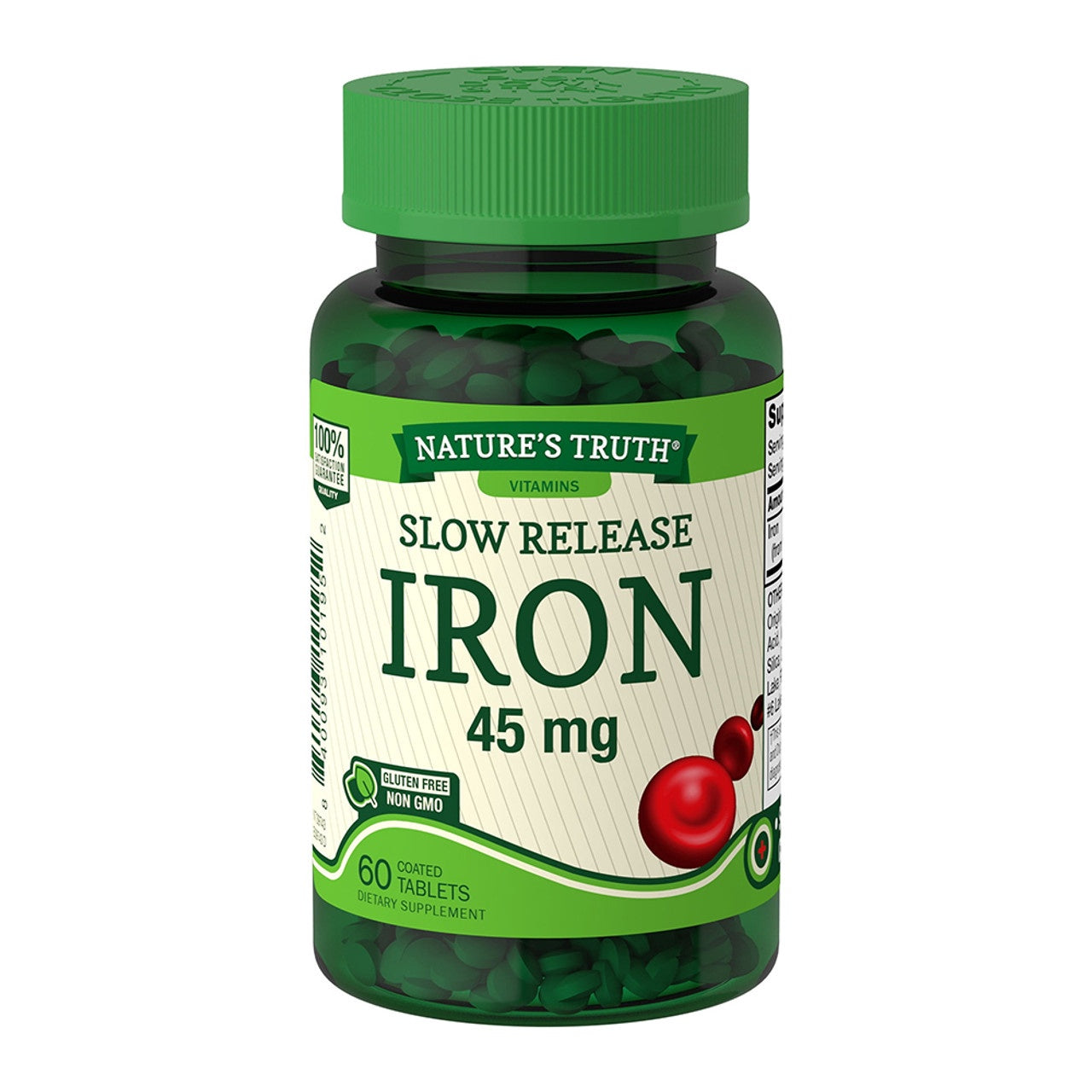 Natures Truth Iron 45 Mg Slow Release Coated Tablets, 60 Ea