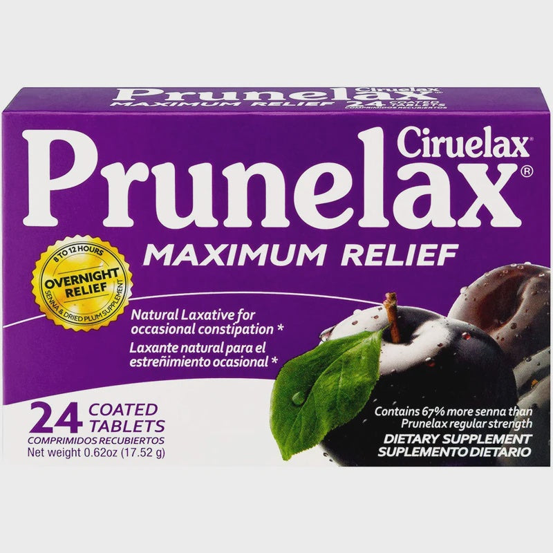Prunelax Ciruelax Laxative, Natural, Maximum Relief, Coated Tablets - 24 tablets, 0.62 oz