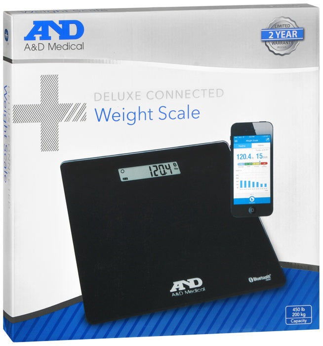 A&D Medical UC-352BLE Deluxe Connected Weight Scale, 450 lbs, 1 Ea