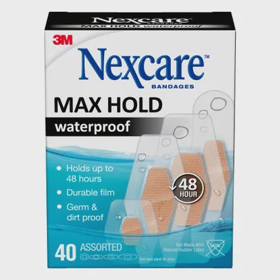 3M Max Hold Nexcare Waterproof Bandages: Assorted 40 count