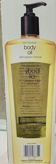 Neutrogena Body Oil Light Sesame Formula 32.0 Fl oz/946m