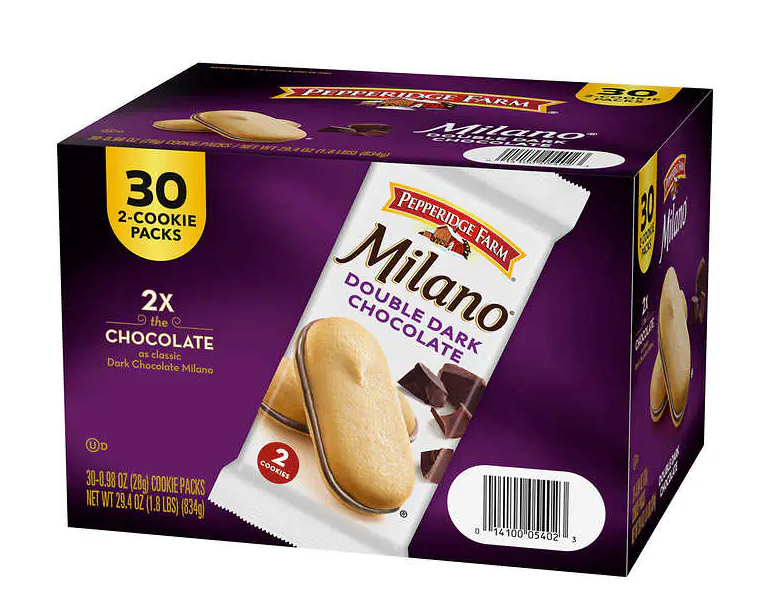 Milano Cookies, Double Dark Chocolate, 0.98 oz, 30-count