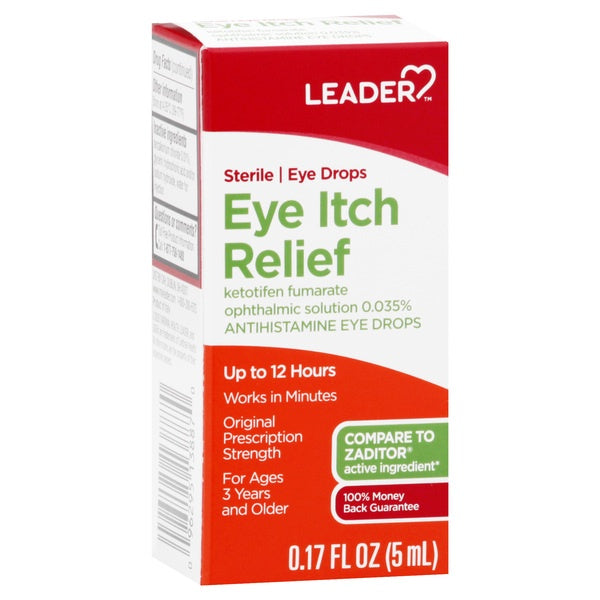 Leader Eye Drops, Eye Itch Relief, Sterile,0.17oz
