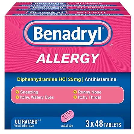 Benadryl Allergy Ultra Tablets, 3X48 Ct