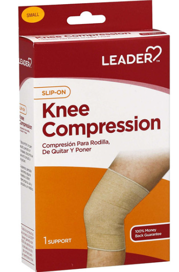 LEADER(TM) KNEE COMPRESSION SUPPORT BEIGE SMALL