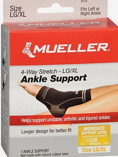 Mueller 4-Way Stretch Ankle Support, L/Xl - Large/X-Large 1.0 Ea