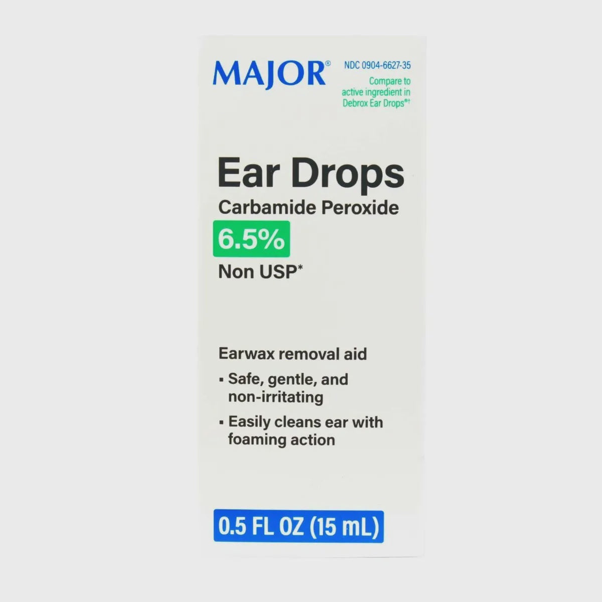 Major Ear Drops Earwax Removal Aid Safe Gentle and Non-Irritating Formula 0.5 Oz
