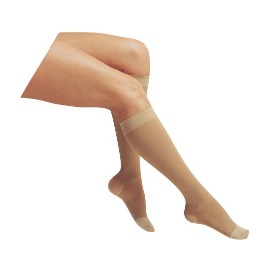 LOVING COMFORT SURGICAL WEIGHT STOCKINGS KNEE HIGH CLOSED TOE WOMEN'S 20-30 BEIGE X-LARGE 1 PR