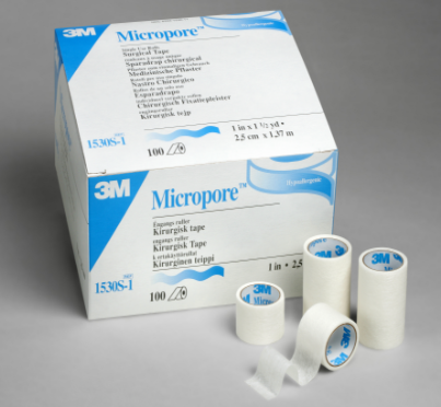 3M Micropore# Standard Surgical Tape, 1in x 10yds, 12ct