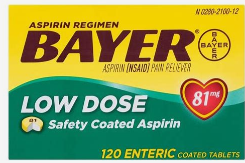 ASPIRIN TB 81MG 120 EC , TABLETS