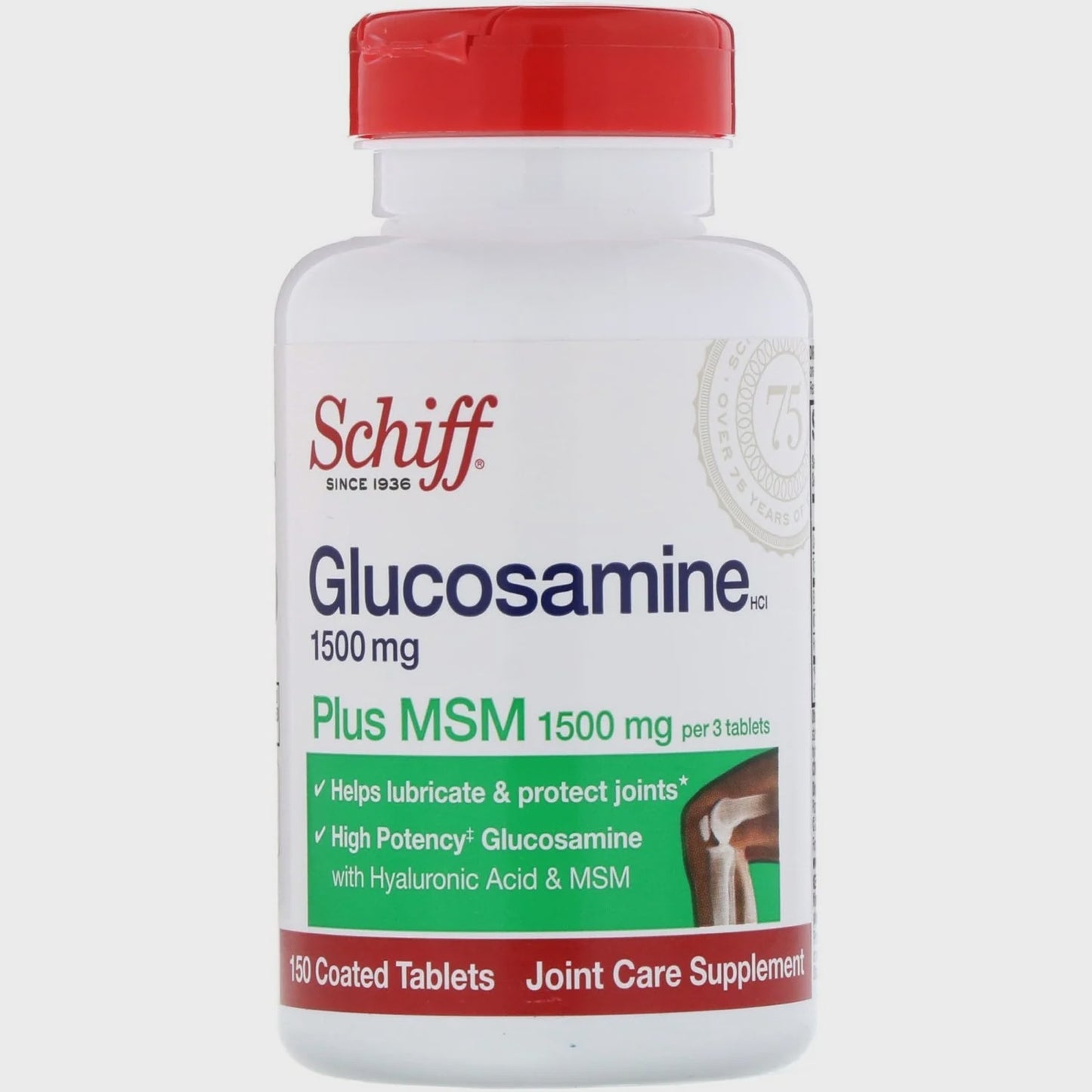 Schiff Glucosamine 1500mg Plus MSM Joint Care Cotaed Tablets