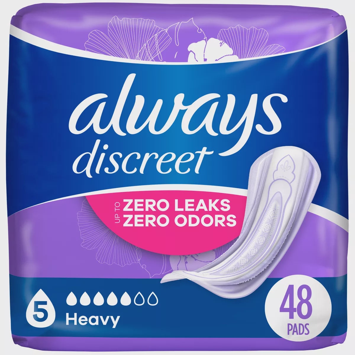 Always Discreet Incontinence Pads - Heavy Absorbency-48CT
