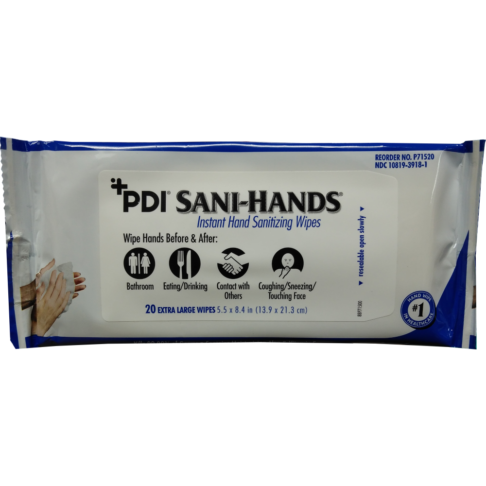+PDI SANI-HANDS 20 XL Wipes