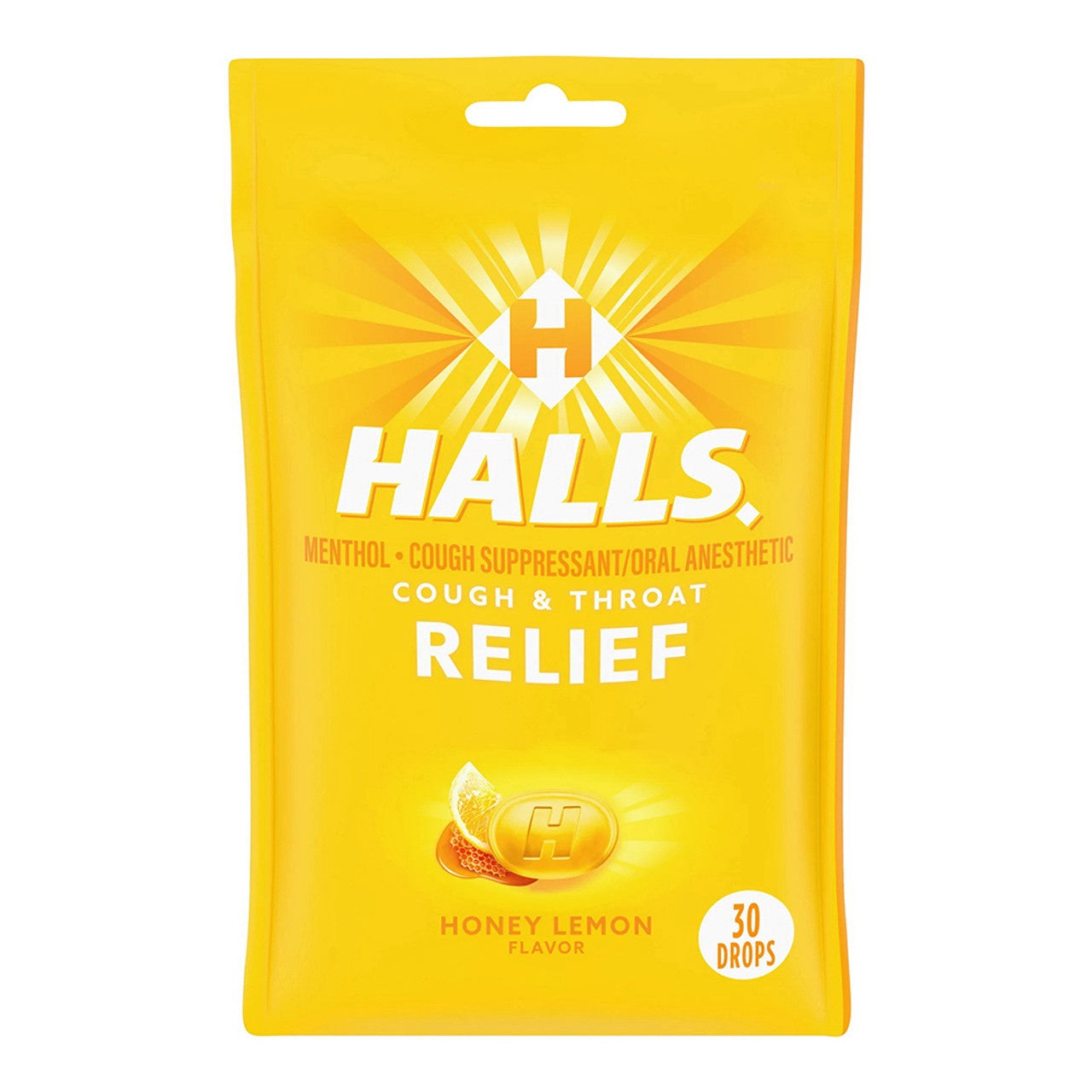 Halls Cough Suppressant/Oral Anesthetic, Menthol, Honey Lemon Flavor - 30 drops