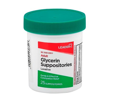 Leader Glycerin Suppositories, Adult 25 ea