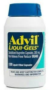 Advil Liqui-Gels Ibuprofen 200 mg. Pain Reliever/Fever Reducer, 120 Capsules