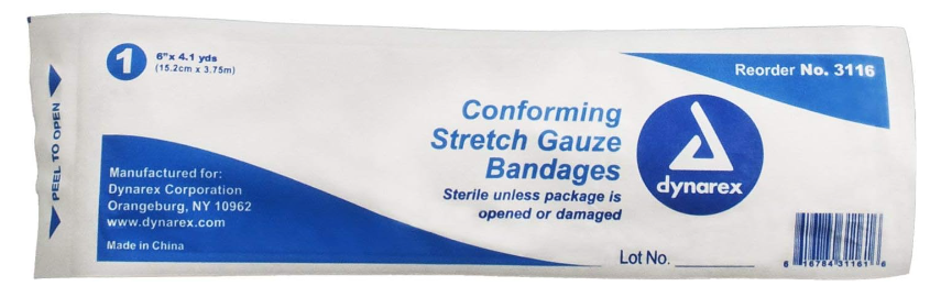 CONFORMING STRETCH No. 3116 GAUZE BANDAGE 6" X 4.1YD